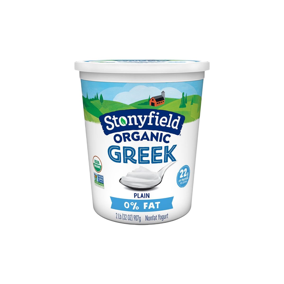 Stonyfield Organic Greek Yoghurt Plain 22g